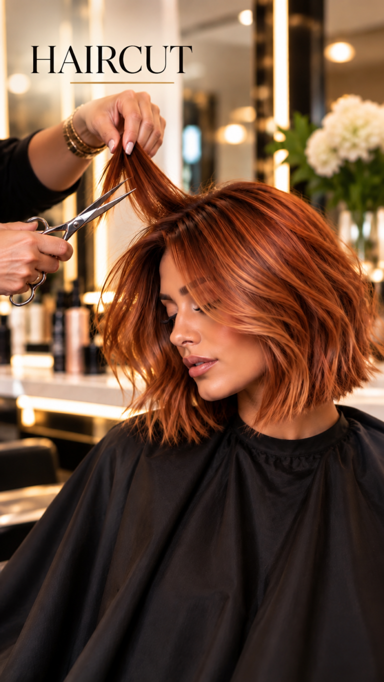 Luxurious Copper Bob Haircut